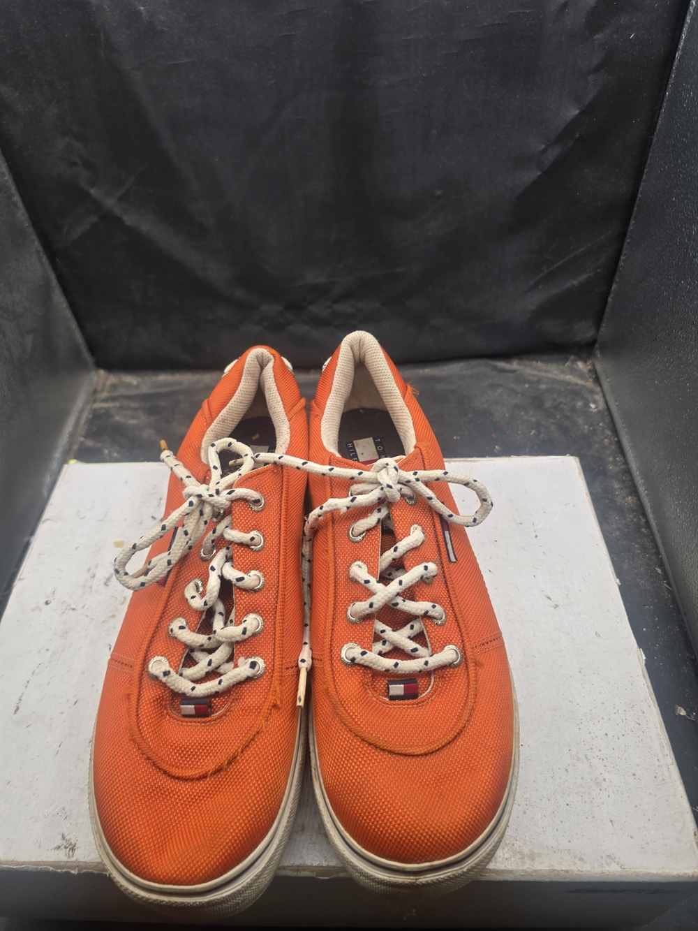 Tommy Hilfiger Orange Men’s Casual Canvas Sneakers